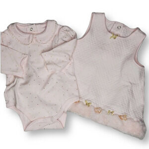 Little Me Bodysuit and Dress Set Pink 3 Month